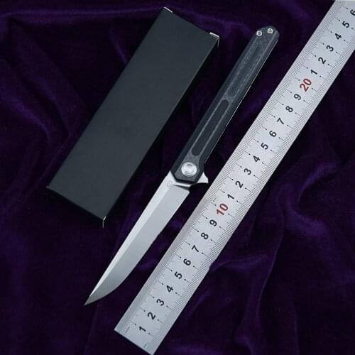 STEDEMON C06 Flipper folding knife 440C blade KVT G10 carbon fiber handle camping hunting outdoor survival pocket knife EDC