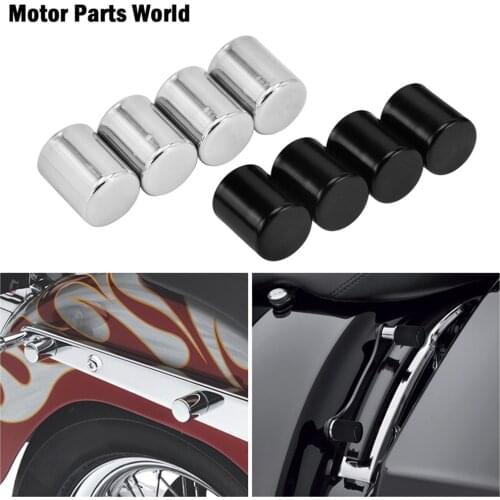 Motorcycle Docking Hardware Point Cover Black/Chrome 4PCS For Harley Sportster XL883 Dyna Street Bob FXDB Touring FLHR Softail