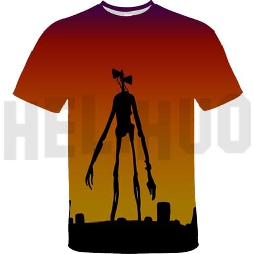 3D Cartoon Siren Head T-shirt Kids Casual Anime Tops Tee Spring Summer T-shirt Harajuku Shirts Oversize T Shirt Men Women 2021