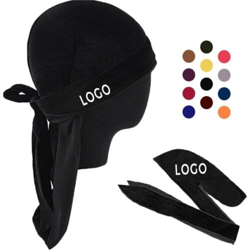 High Quality Designer Print Custom Bonnets For Hair velvet designer durags custom logo 20pcs a lot