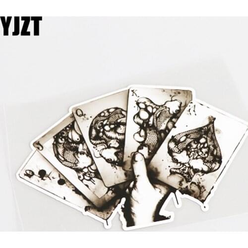 YJZT 15.7CM*10CM Breathtaking POKER Waterproof Car Sticker Decal PVC 13-0626