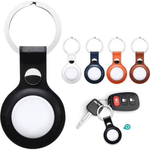 PU Protector Cover With Keychain For AirTags Shockproof Anti-scratch Anti-fall Sleeve Protective Case Shell For AppleAirtag