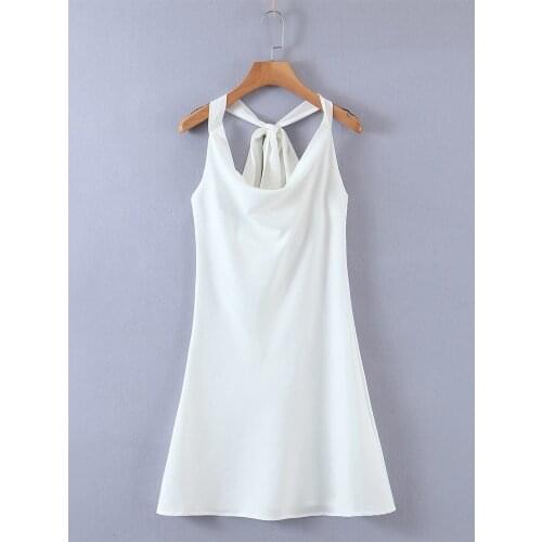 JC·KILIG 2021 French Retro Forged Face Quality Open Back Dress With Neck X6014