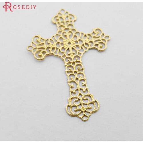 30336-G)20PCS 52x37MM Not plated color Brass Big Cross Charms Pendants Jewelry Making Supplies Diy Findings Accessories