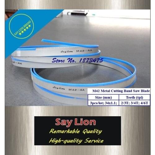 34x1.1mm; length 4100-4250mm; 3pcs/lot free shipping by EMS (2/3T; 3/4T; 4/6T; customer-tailor TPI), M42 Bi-Metal band saw blade