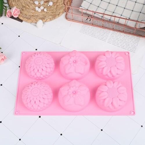 6 Holes Soap Making Supplies Daisy Flower DIY Handmade Soap Silicone Candle Mold