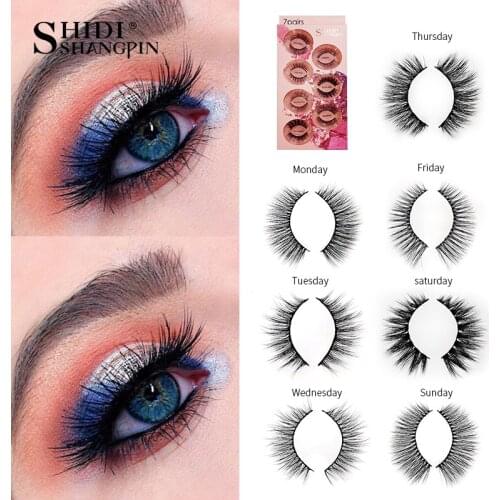 7 Pairs Mink Eyelashes Natural False Eyelashes Fluffy Lashes Eyelash Extension 3d Mink Lashes Volume Lashes Cilios
