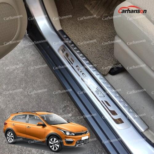 Car Styling Accessories For Kia Rio 3 4 5 X Line Door Sill Threshold Scuff Pedal Protector Stainless Steel Trim 2015 2017 2021