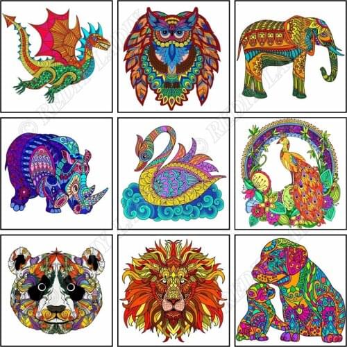 Diamond Painting Colorful Animals Diamond Embroidery Full Square / Round Drill Needlework Crystal Rhinestones Mosaic Picture
