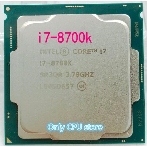 Free shipping Intel Core 8 series Processor I7 8700K I7-8700K processor CPU LGA 1151-land FC-LGA 14 nanometers Six Core cpu