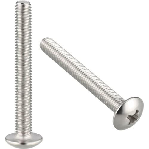 Uxcell Machine Screws, M6x50mm Phillips Truss Head Screw, 304 Stainless Steel, Fasteners Bolts 10Pcs
