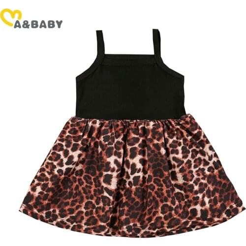 Ma&Baby 0-24M Summer Toddler Newborn Infant Baby Girl Leopard Dress Sleeveless Black Dresses For Girls Costumes Clothing