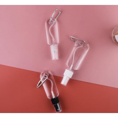 Holiday Gift Disinfectant Alcohol Spray Bottle Clear Hand Sanitizer Bottle Empty Bottle Lotion Portable Hook Key Ring tlsm