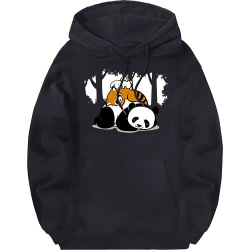 Fleece Panda Hooded Sweatshirts Men Autumn Brand Tracksuits Hip Hop Clothing Male Warm Hoodies Breathable Moletom Masculino
