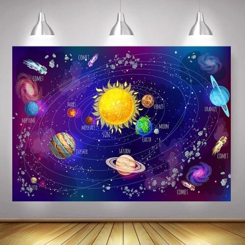 Photography Backdrop Universe Galaxy Space Background Planet Theme Birthday Backdrops Decoration Natural Literature Photo Studio