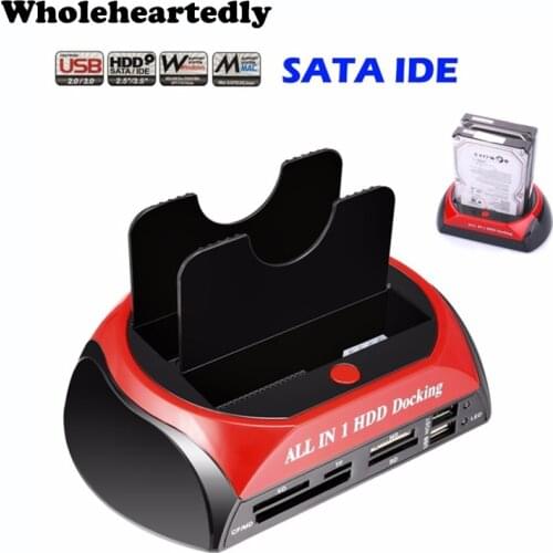 IDE SATA Dual All In 1 Hdd Dock Docking Station Hard Disk Drive Hdd 2.5 3.5 Reader Usb 2.0 EU UK US External Box Enclosure Case