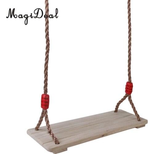 High Quality Birch Wood Outdoor Swing Set Seat with Rope for Children Kids Adult Toy Park Garden Yard Playground Accessory