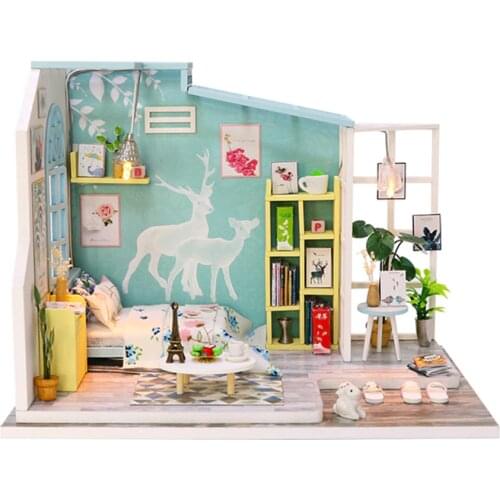 Doll House Furniture Diy Miniature 3D Wooden Miniaturas Dollhouse Toys for Children Birthday Christmas Gifts S922