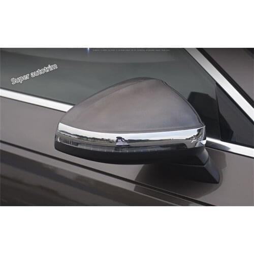 LAPETUS Chrome Door Rearview Mirror Protection Strip Lid Cover Trim Fit For Audi A4 A5 B9 2016 - 2019 ABS / Accessories Exterior