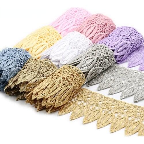 1Meter Hollow Out Floral Embroidered Lace Ribbon DIY Apparel Sewing Fabric Home Textile Curtain Decoration Lace Tape 9cm Wide