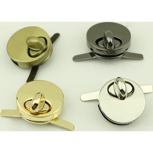 1 Set Metal Round Turn Lock Fashion Switch Lock For DIY Handbag Bag Purse Luggage Hardware Closure Bag Parts Accessories