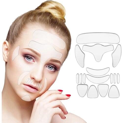 Reusable Silicone Anti-wrinkle Face Forehead Cheek Chin Sticker Face Eye Patches Wrinkle Face Lifting Transparent Beauty Tools