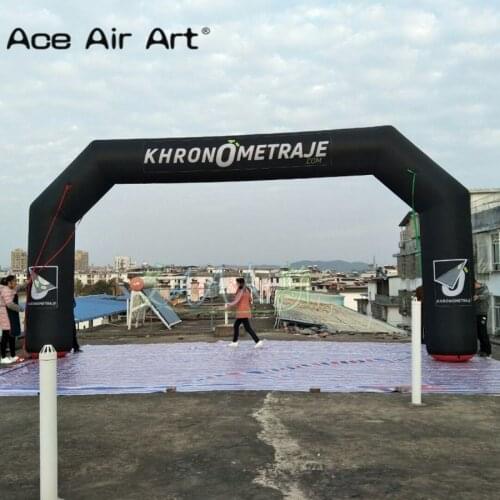 Outdoor giant black inflatable entrance archway with website for compnay advertising