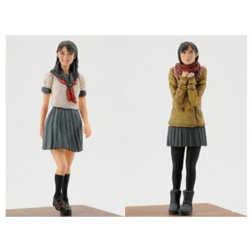 1/35 Scale Unpainted Resin Figure students 2 figures collection figure