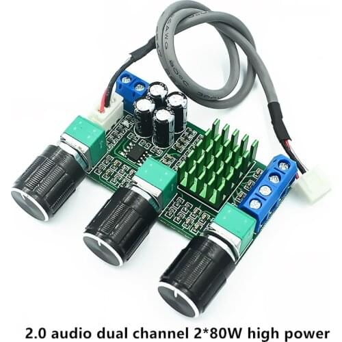 TPA3116D2 digital power amplifier board 2.0 audio dual-channel 2*80W high-power high-bass adjustment board