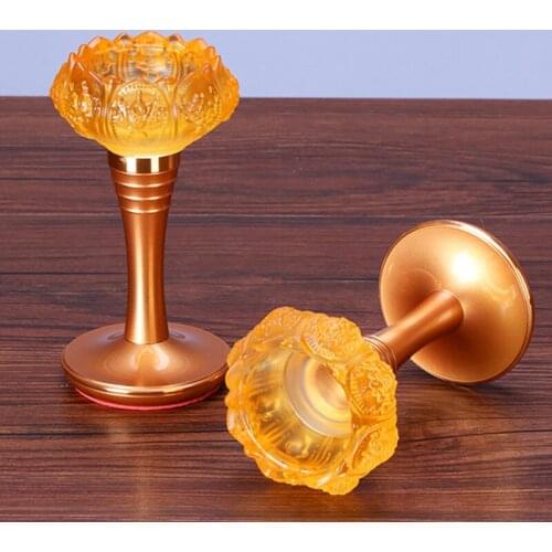 Lantern Candlestick Holder Crystal Glass Decor Light Lotus Flower Candle Holders Retro Minimalist Porte Bougie Oil Lamp XX50CH