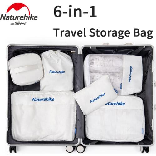 Naturehike 6-in-1 Portable Luggage Storage Bag 460g Ultralight Clothes Shoes Busines Travel Bag Waterproof Outdoor Wash Bag