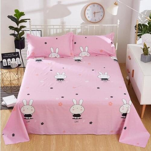 3pcs 100% Polyester Printed Bedding Sheet Floral Design Bedding Flat Sheet with 2pcs Pillowcases 3D Printed Bed Linen All Season