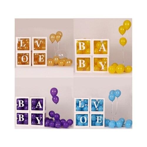 26 English Letter Heart DIY Transparent Balloon Box Wedding Engagement Valentines Day Birthday Party Supplies Decorations