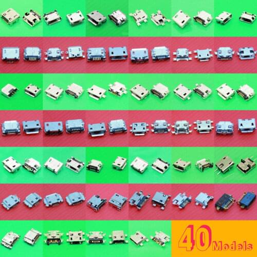 40model micro usb connector jack charging socket female V8 Port plug 5Pin 7 Pin for Samsung Huawei Lenovo phone tablet pc