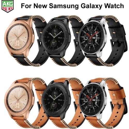 For Samsung Galaxy Watch Band Newest Genuine Leather Handmade Line Strap For Samsung Galaxy Watch 42mm 46mm S3 S2 Gear Sport