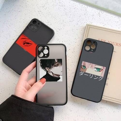 Sad Japanese Anime Aesthetic luxury shell Phone Cases matte transparent For iphone 7 8 11 12 plus mini x xs xr pro max cover