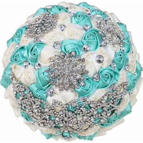 WifeLai-A Luxury Rhinestones Bridal Bouquet Romantic Wedding Decoration Diamond Bridesmaid Hand FlowersW572