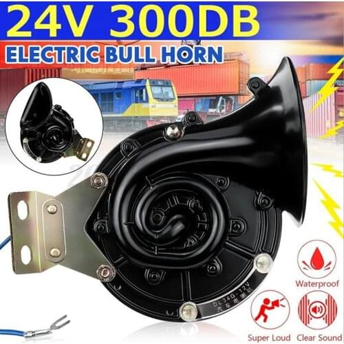 Super Loud 300dB 12V/24V Electric Snail Horn Air Horn Raging Sound for Car Motorcycle Truck Boat Black M8617