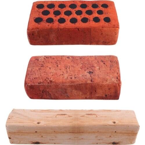 Comfortable Personal Creative Design Home Office Head Rest Pillow Cushion Men Women Brick/Wood Shape Cute Plush Pillow