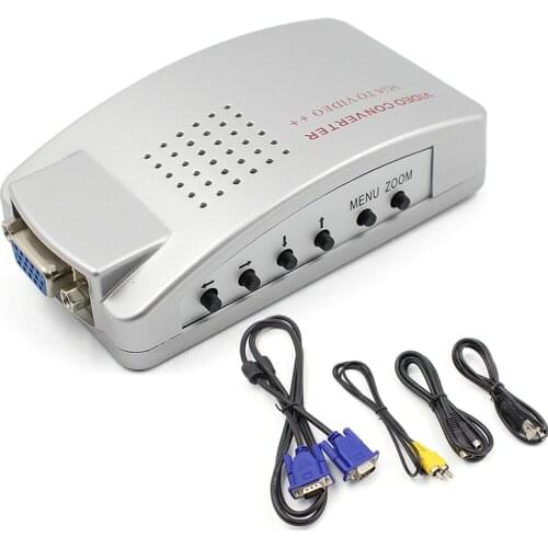 Universal NTSC PAL VGA To TV AV RCA Signal Adapter Converter Video Switch Box Composite For Computer Laptop PC