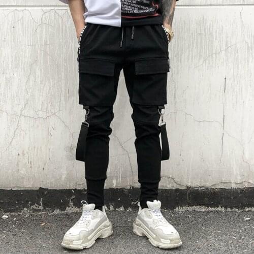 Hip Hop Streetwear Mens Camouflage Joggers Pants 2019 Men Ribbons Cotton Cargo Pants Trousers Elastic Waist Harem Pant Men