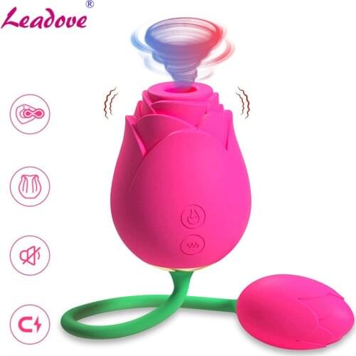 Rose Vagina Sucking Vibrator Intimate Good Nipple Sucker Oral Licking Clitoris Stimulation Powerful Sex Toys for Women TD0361