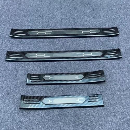 External Stainless Car Door Sill Scuff Plate Sticker Sill Scuff Welcome Pedal 4Pcs For Toyota RAV4 2019 2020 Accessories