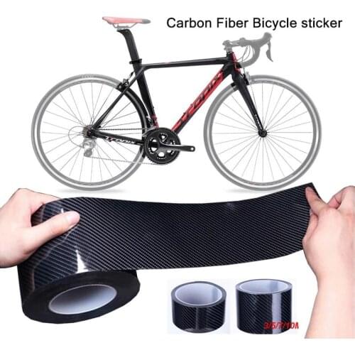 Bike Frame Protector Sticker For MTB Road Bicycle E-bike Frame Stickers 5D Carbon Fiber Texture Tape Film 0.5/0.6 mm Thickness