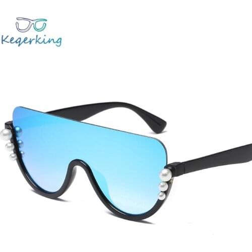 Pearls Oversized Sunglasses Women Gradient 2018 Summer Style Classic Women Sun glasses UV400 Gradient Oculos Mirror Shades ZA-36