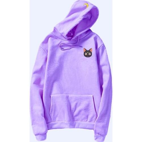 2019 Women Sweatshirt Japanese March Hare Sailor Luna Clothes Kawaii Cartoon cat sweatshirt Pullover Hooded cute Fashion Hoodie