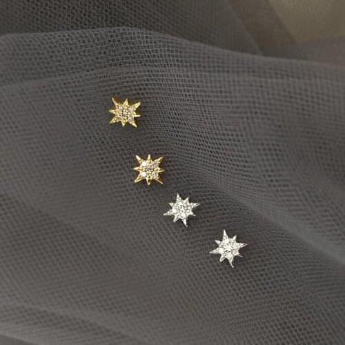 925 Sterling Silver Jewelry Temperament Fashion Micro-inlaid Zircon Crystal Accessories Female Personality Stud Earrings SE211