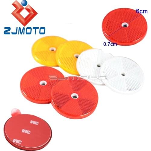 1 Pair Red Round Reflectors Motorcycle Safety Warning Reflectors Moto Car Truck Red Reflectors