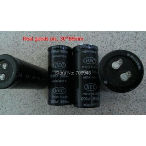 1PC Photo Flash Capacitor 360v 1200uf 30*68mm