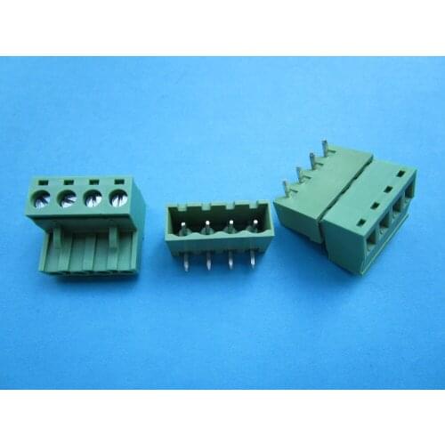 100 Pcs Close Angle 4 pin 5.08mm Screw Terminal Block Connector Pluggbale Type
